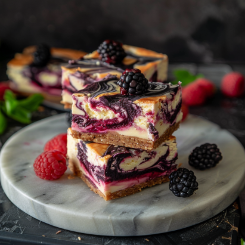 Keto Berry Swirl Cheesecake Bars Recipe